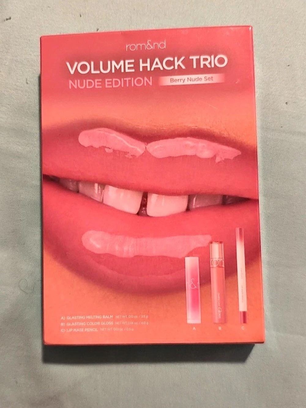 rom&nd Volume Hack Trio Berry Nude Set Lipstick Trio Pink